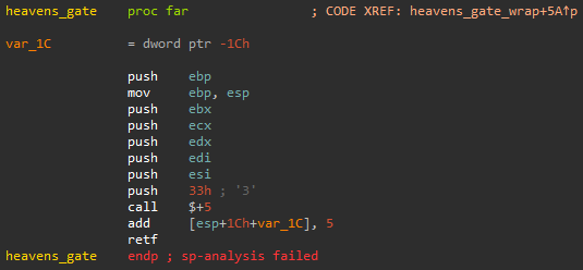 shellcode穿过Heaven's Gate